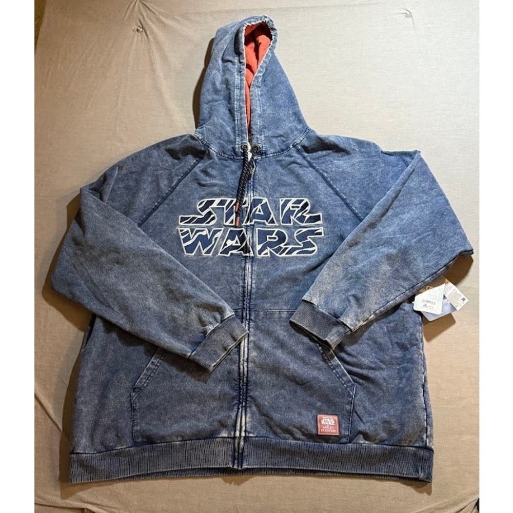 Star Wars x Ashley Eckstein Blue Denim Wash Zip Up Hoodie Adult Size